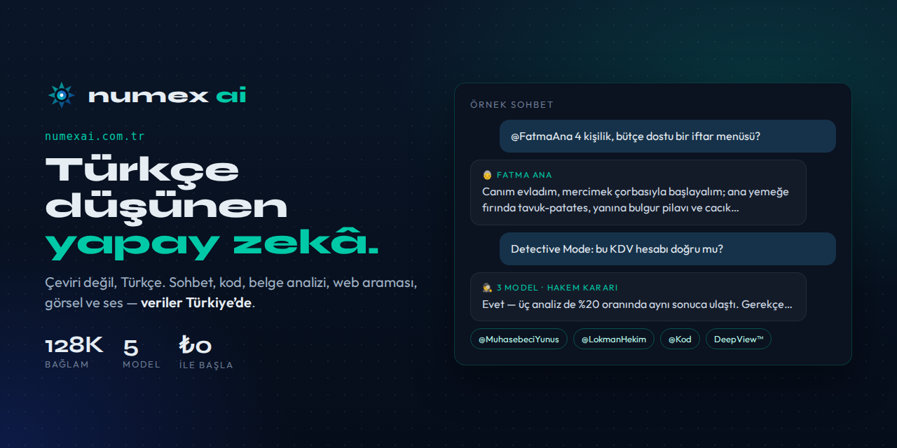 Numex AI — Türkçe düşünen yapay zekâ